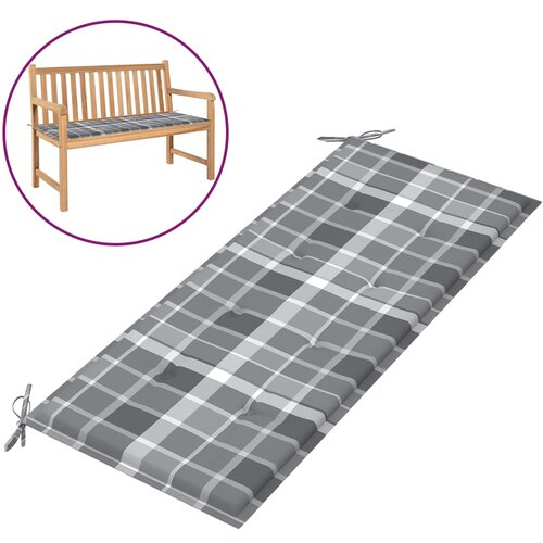 vidaXL jastuk za vrtnu klupu sivi karirani 120 x 50 x 3 cm od tkanine Cijene