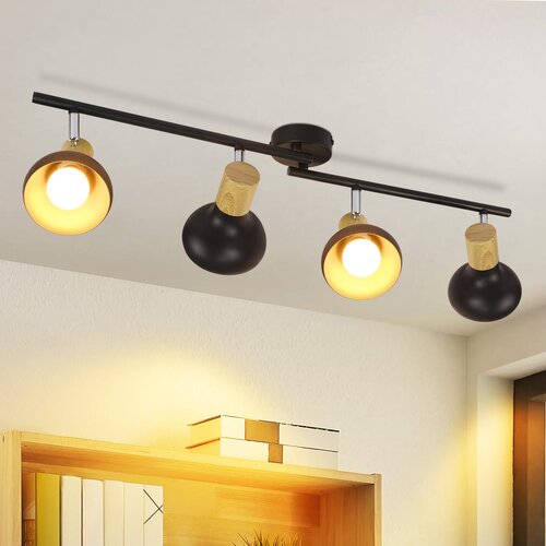 Nettlife Vintage stropna svetilka E14, notranja, nastavljiva, črna, vrtljiva, industrijska, 4 plameni, okrogla, (22116915) Cene