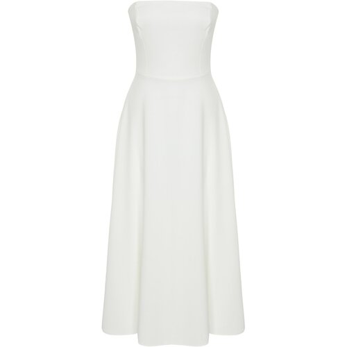 Trendyol White Waist Opening/Skater Wedding Long Evening Evening Dress Cene