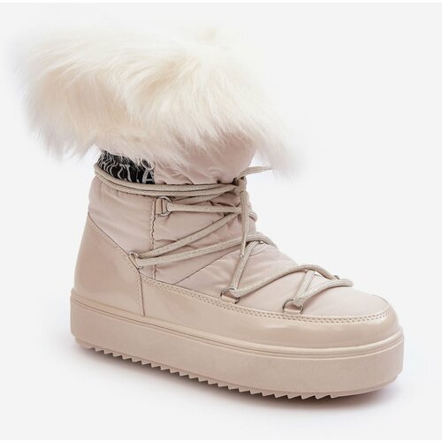 Kesi Women's Lace-up Snow Boots Santero Light Beige Slike