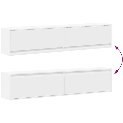 vidaXL Stenska TV omarica z LED lučkami bela 180x31x38 cm Cene