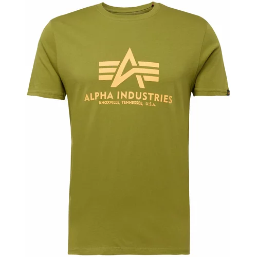 Alpha Industries Majica svetlo zelena / oranžna