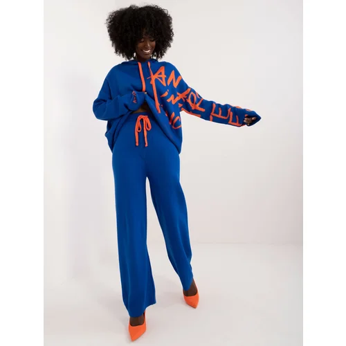 Fashion Hunters Blue and orange casual two-piece set