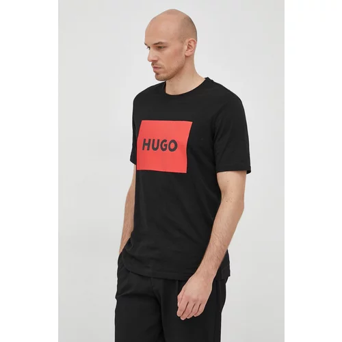 Hugo Pamučna majica boja: crna, s tiskom