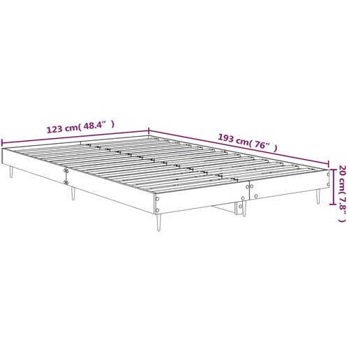  Okvir za krevet boja hrasta 120x190 cm od konstruiranog drva Slike