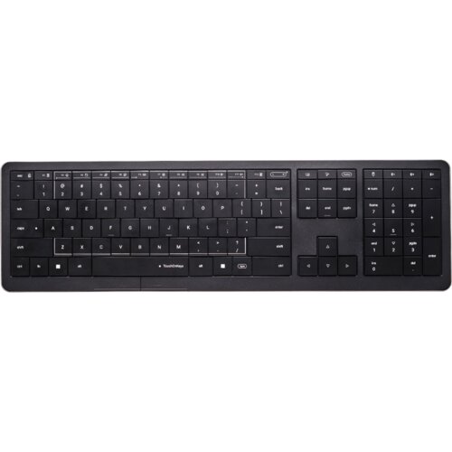 CLEVETURA CLVX 1 Touch-On-Keys AI Wireless Keyboard, ANSI US Windows Layout, Scissor Switches, Aluminum... Slike