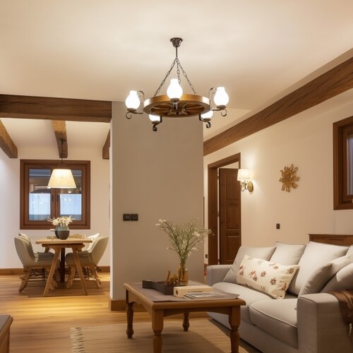  Brilagi - Luster na lancu ROATA 5xE14/40W/230V prečnik 70 cm buk/orah Slike