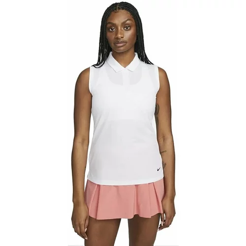 Nike Dri-Fit Victory Womens Sleeveless Golf Polo White/Black XL