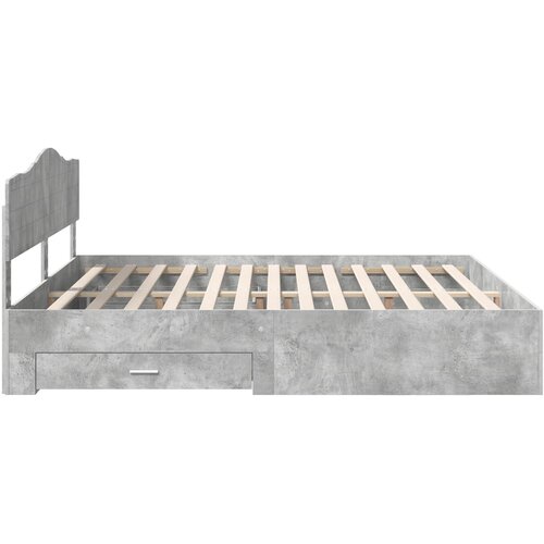  Krevetna konstrukcija s ladicama Betonski sivi 200 x 200 cm Siva 203 x 203 x 90 cm Slike