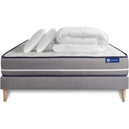 ACTISOM Celoten paket za posteljo - Vzmetnica 140x190 cm + Vzmetni okvir z letvami (komplet) + 2 vzglavnika + Prevleka - Actiflex Pur, (21613700) Cene