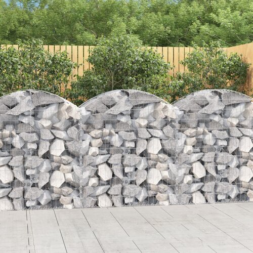 vidaXL Obokana gabionska košara 100x50x100/120 cm pocinkano železo Cene