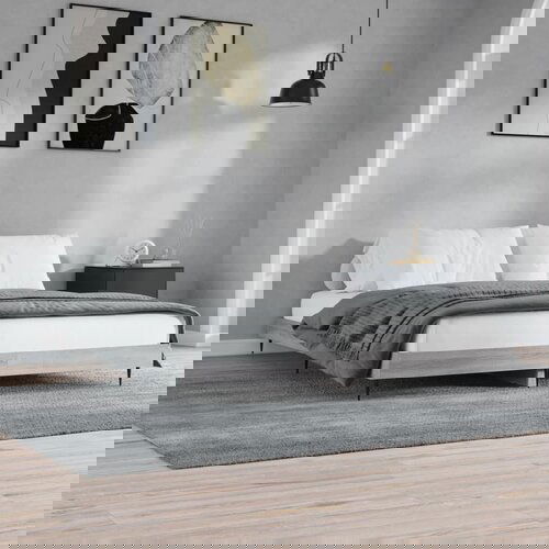 VidaXL Okvir kreveta siva boja hrasta 140 x 200 cm konstruirano drvo Slike