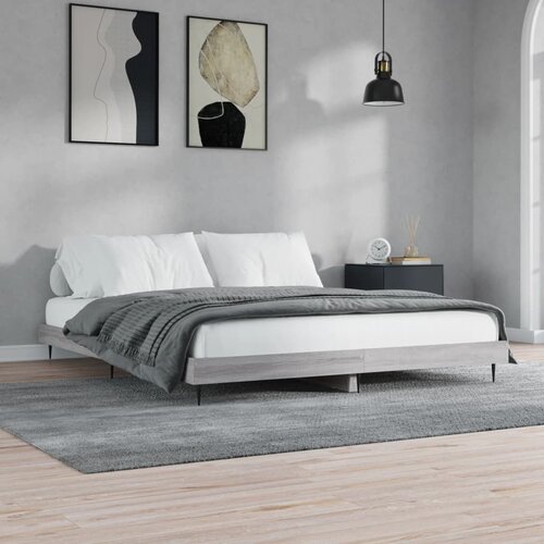 VidaXL Posteljni okvir siva sonoma 140x200 cm inženirski les Slike