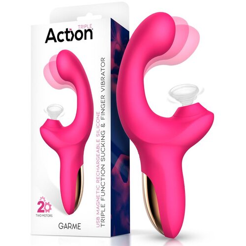 Action Garme Vibe with Sucking and Finger Function Pink Cene