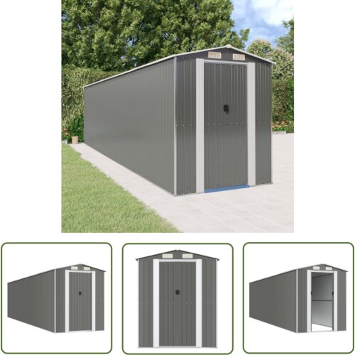  The Living Store Vrtna lopa svetlo siva 192x772x223 cm pocinkano jeklo - Vrtna Lopa, (21745156) Cene