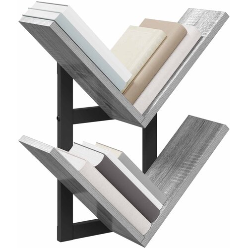  Floating polica za zid 2 kom. Siva Sonoma 43 x 15 x 47 cm Slike