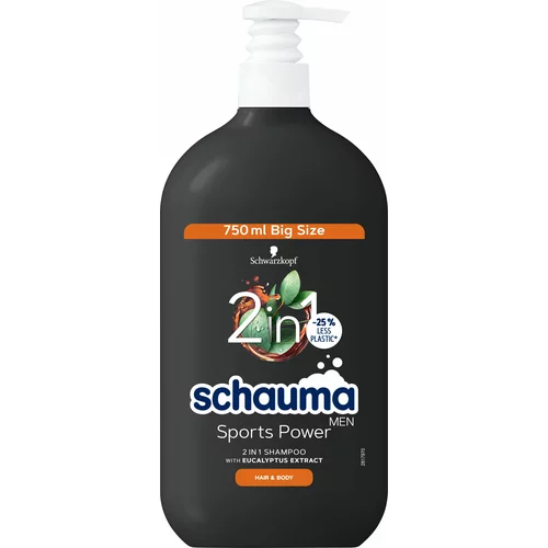 Schauma MEN gel za prhanje in šampon 2v1 za moške Sports Power 750 ml