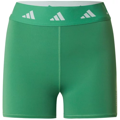 Adidas Športne hlače 'Techfit' zelena / bela
