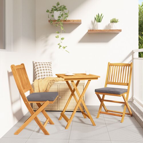 VidaXL Vanjski Set za Jelo Tamno siva Drvo 47 x 38 x 74 cm Sklopivo Slike