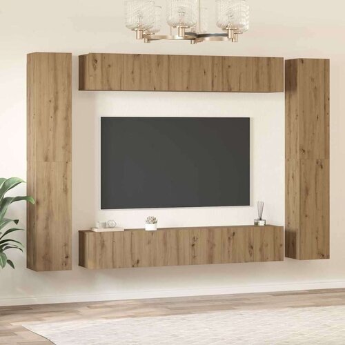  Set TV komoda s policom Zidne Ostalo s pohranom s vratima 10 pcs hrast artisan 30.5 x 30 x 90 cm Slike