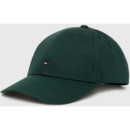 Tommy Hilfiger Bombažna bejzbolska kapa zelena barva