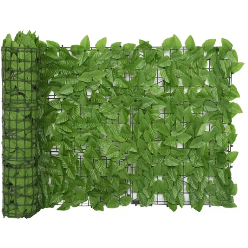 vidaXL Balkonsko platno z zelenim listjem 500x75 cm, (20610654)