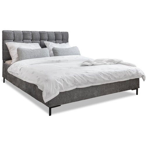 Miuform Sivi tapecirani bračni krevet s podnicom 140x200 cm Eve – Cijene