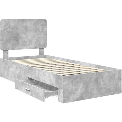  Okvir za krevet s uzglavljem Betonski sivi 90 x 190 cm Slike