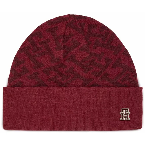 Tommy Hilfiger Kapa Monogram All Over Beanie AW0AW15327 Rouge XJS