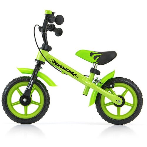 Milly Mally dječji bicikl Dragon bez pedala s kočnicom zeleno-crni Slike