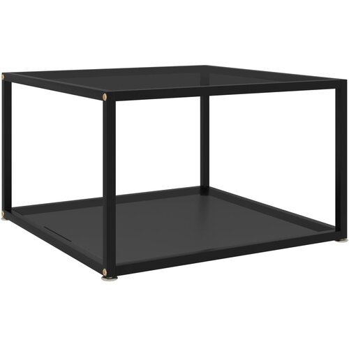 VidaXL Klubska mizica črna 60x60x35 cm kaljeno steklo Slike