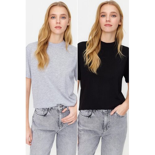 TRENDYOLMILLA Ženski set majici TWOSS20TS1500, Vi&scaron;ebojni Cene