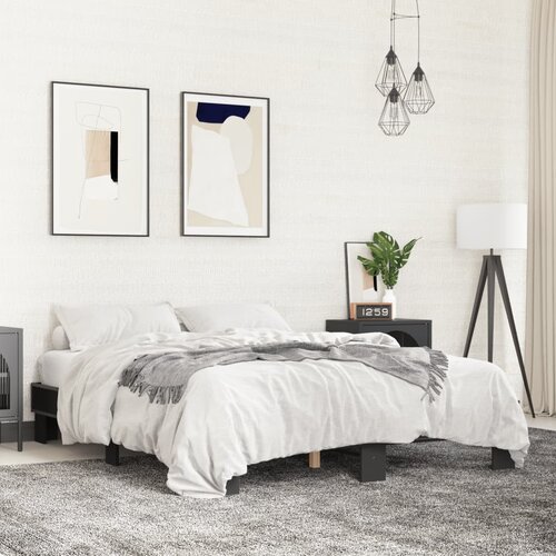  Okvir za krevet crni 150x200 cm konstruirano drvo i metal Cijene