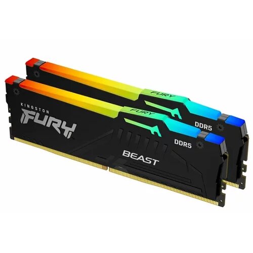 Kingston DDR5 64GB (2x32GB) 4800MHz Fury Beast RGB Black (KF548C38BBAK2-64) memorija za desktop Slike