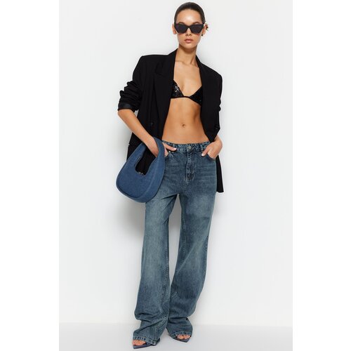 Trendyol Blue Low Waist Wide leg Jeans Cene