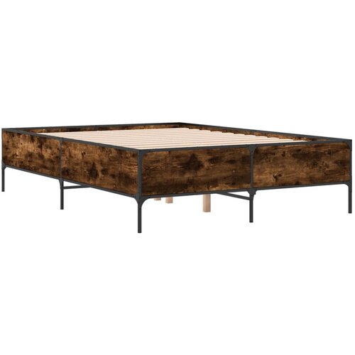  Okvir kreveta boja hrasta 140x190 cm konstruirano drvo i metal Slike