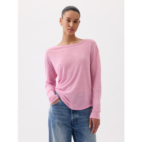 GAP Pink women's basic T-shirt with linen Cijene