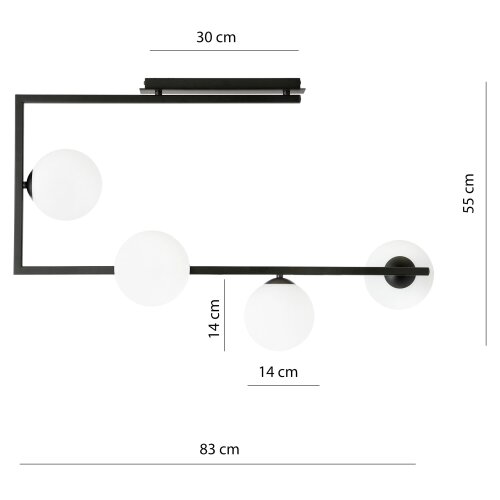  Luster na &amp;scaron;ipci SOMA 4xE14/10W/230V crna/bela Slike