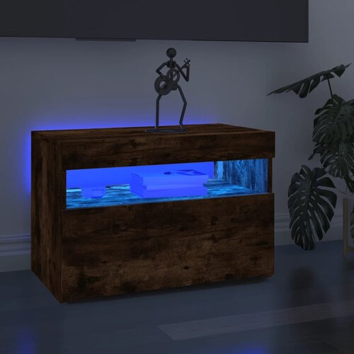 The Living Store TV omarica z LED lučkami dimljeni hrast 60x35x40 cm - TV Omarica, (21375663) Slike