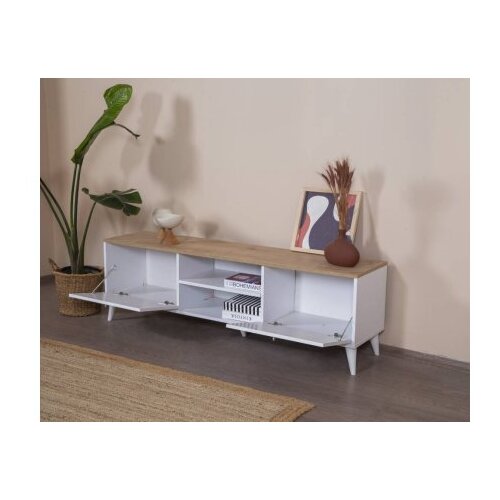 Hanah home TV nosač za komodicu, 55x180x41 cm, boja bijelog hrasta Slike