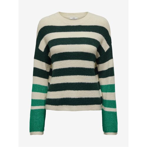 JDY Green and cream women's striped sweater Drea - Women Cijene