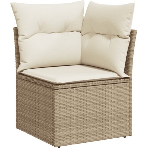  6-dijelni set vrtnih sofa s jastucima bež od poliratana 62 x 62 x 69 cm Slike