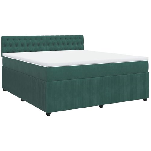 Maison Chic Box spring postelja - Vzmetna postelja z vzmetnico temno zelena 180x200 cm žamet SL11290, (21905920) Cene