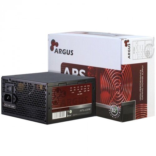 Power Supply INTER-TECH Argus APS 620W, efficiency 86.3%, dual rail (30A/30A), 120 mm silent fan with automatic control, 1x6+2pi Cijene