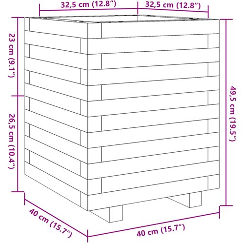  Vrtna sadilica 40 x 40 x 49,5 cm od masivne borovine Slike