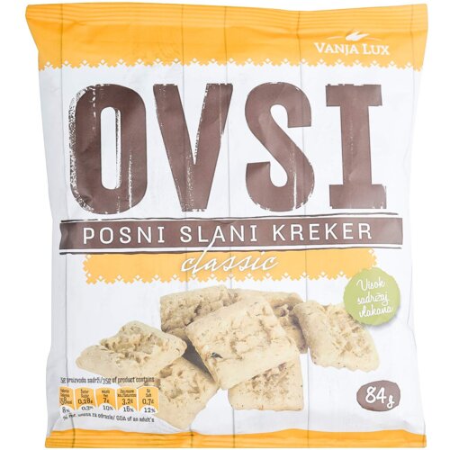 Nepoznato Krekeri OVSI posni slani classic 84g Cene