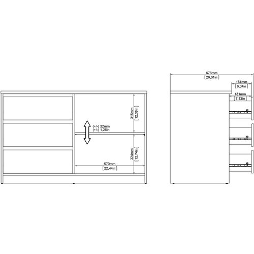 Tvilum Komoda v hrastovem dekorju z drsnimi vrati v naravni barvi 119x76x50 cm Naia &amp;ndash; Slike