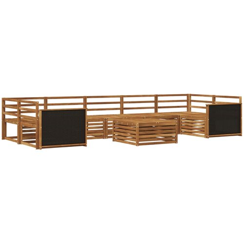  Set vanjskih sofa 8 kom. Prirodna Čvrsto drvo akacije Smeđa Slike