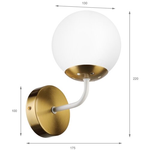  Brilagi - Zidna lampa MALIVA 1xE14/15W/230V zlatna/bela Slike
