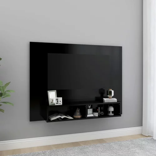  Zidni TV ormarić crni 120 x 23,5 x 90 cm od iverice